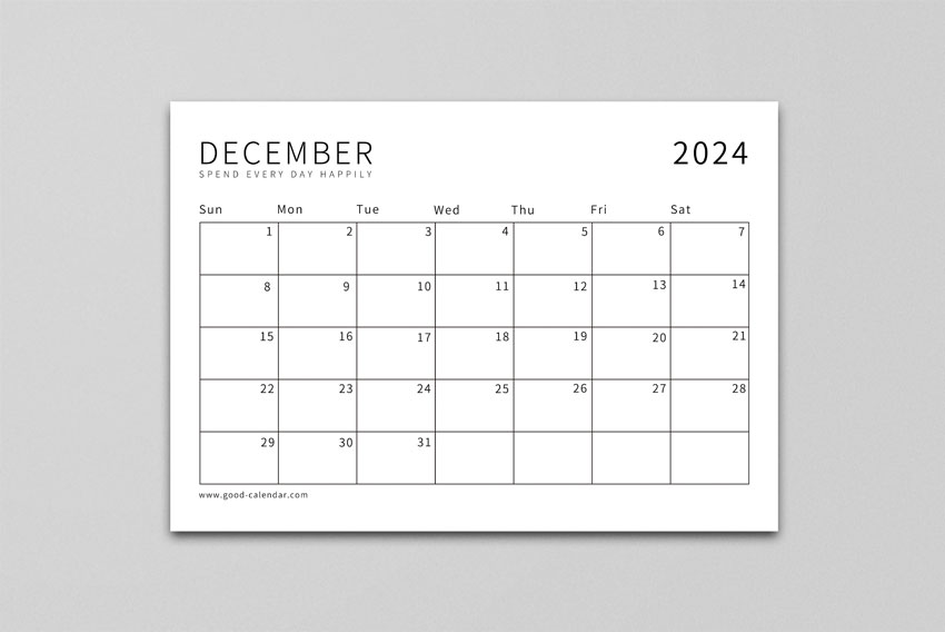 Printable Calendar December 2024