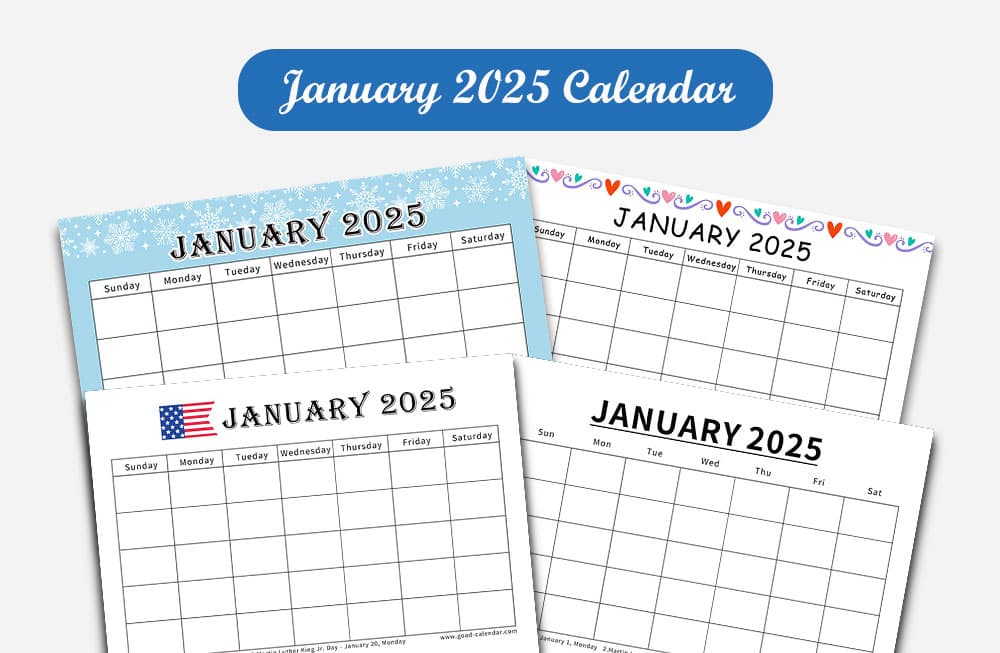 Blank January 2025 calendar template for customizable planning 0101